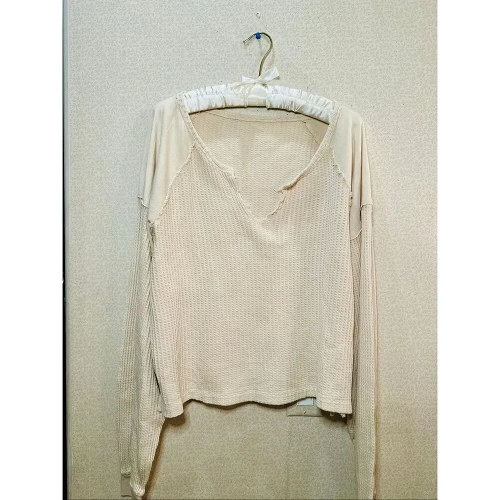 NWT Urban Outfitters waffle knit distressed top